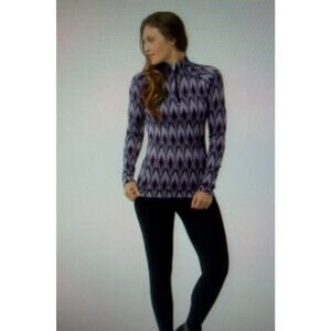 Smartwool Women’s Merino wool 250 Baselayer Top Small Quarter Zip Fair Isle